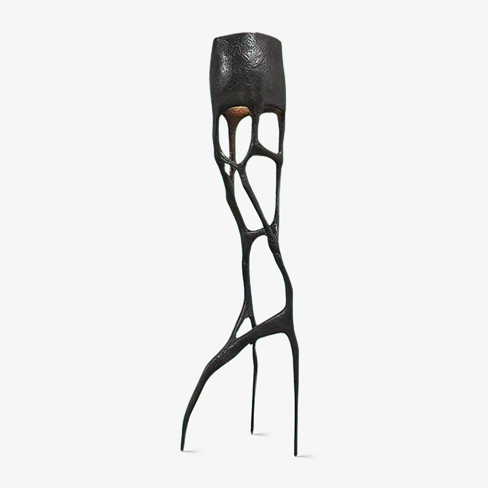 Modern Gothic Sculptural Floor Lamp Organic Web Style Torchiere Light for Art Inspired Interiors