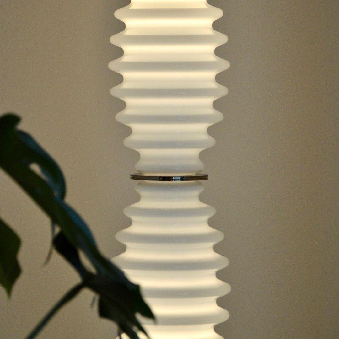 Modern Grand Collier Blown Glass Floor Lamp Chrome Standing Ambient Light for Living Room
