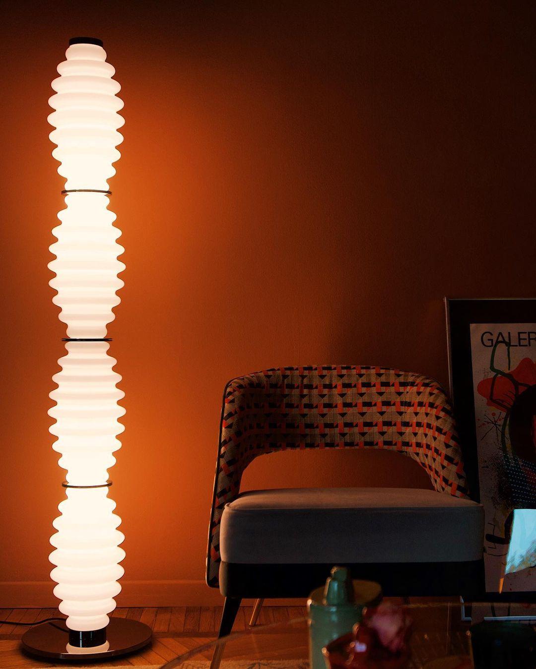 Modern Grand Collier Blown Glass Floor Lamp Chrome Standing Ambient Light for Living Room