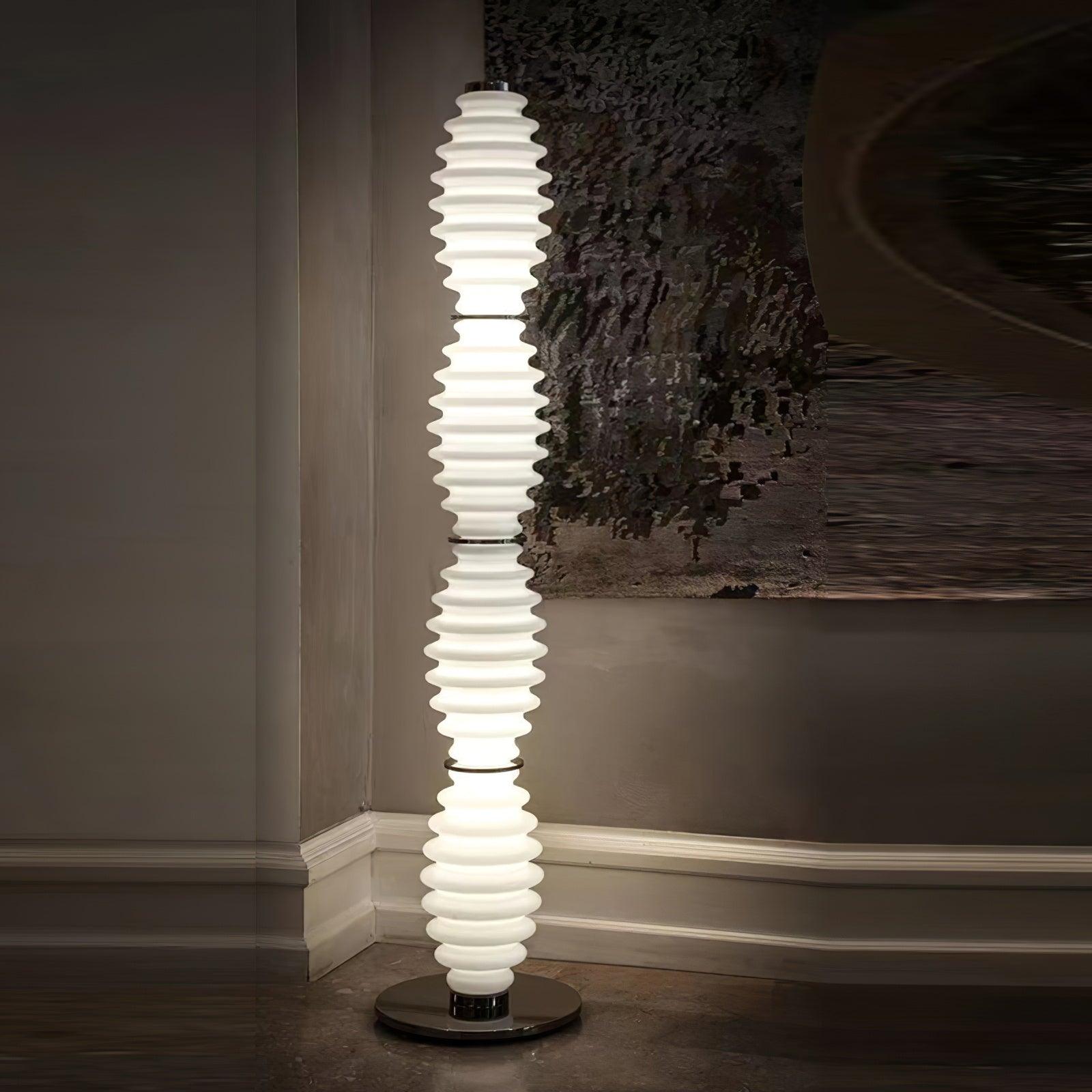 Modern Grand Collier Blown Glass Floor Lamp Chrome Standing Ambient Light for Living Room