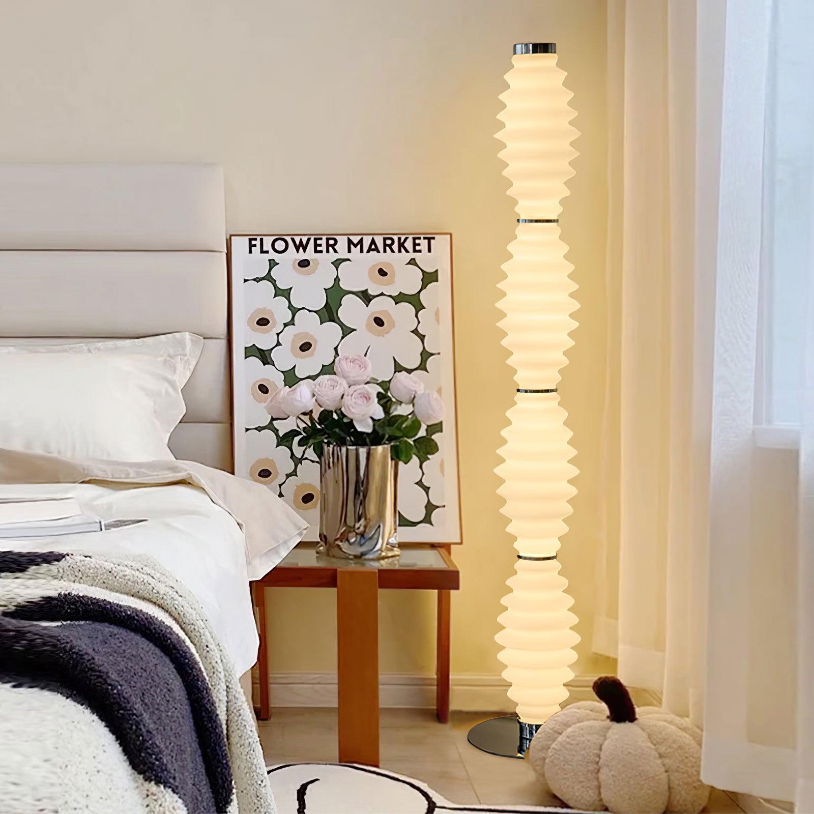 Modern Grand Collier Blown Glass Floor Lamp Chrome Standing Ambient Light for Living Room