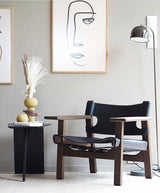 Modern Grant Tall Standing Floor Lamp with Granite Base and Adjustable Metal Shade