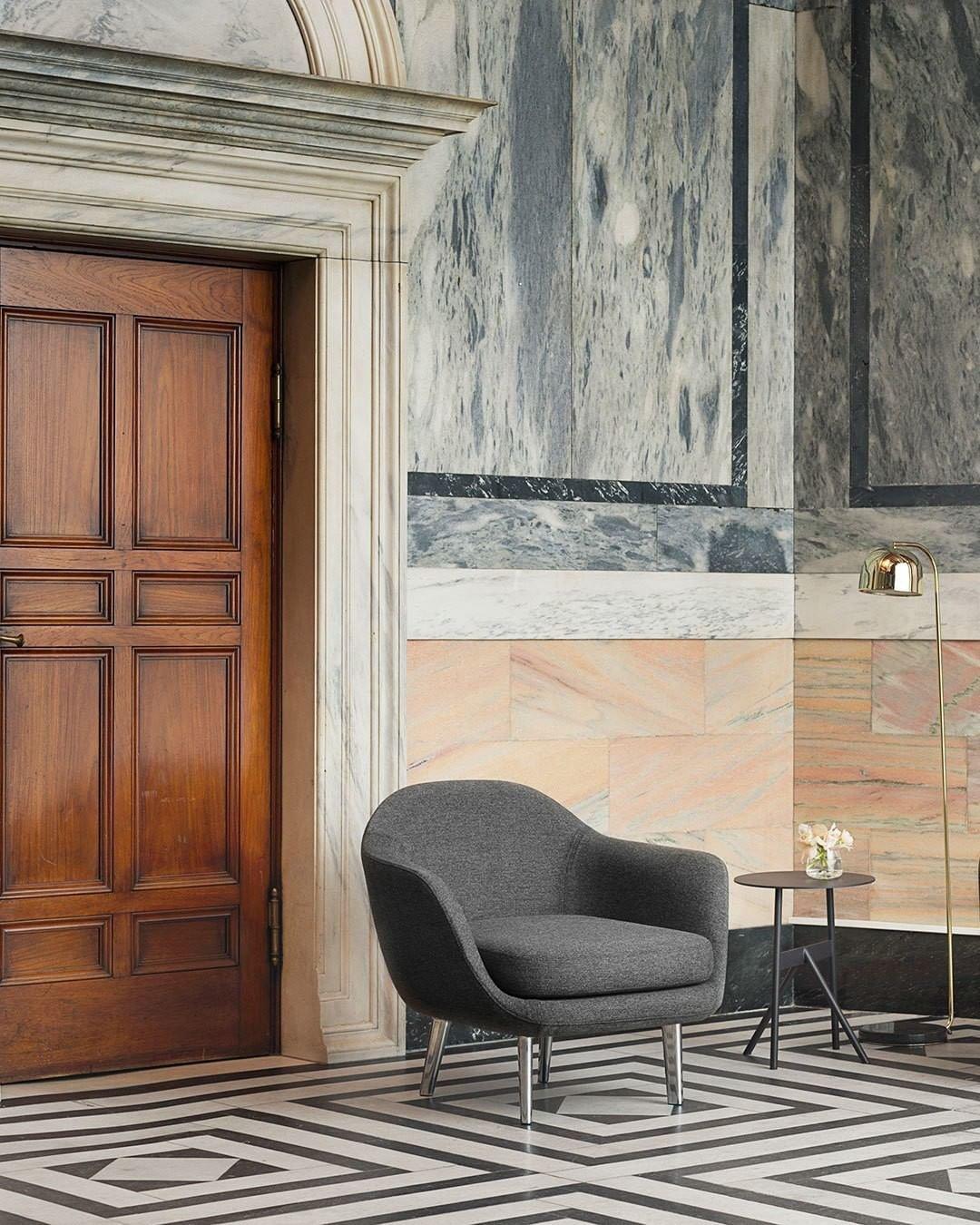 Modern Grant Tall Standing Floor Lamp with Granite Base and Adjustable Metal Shade