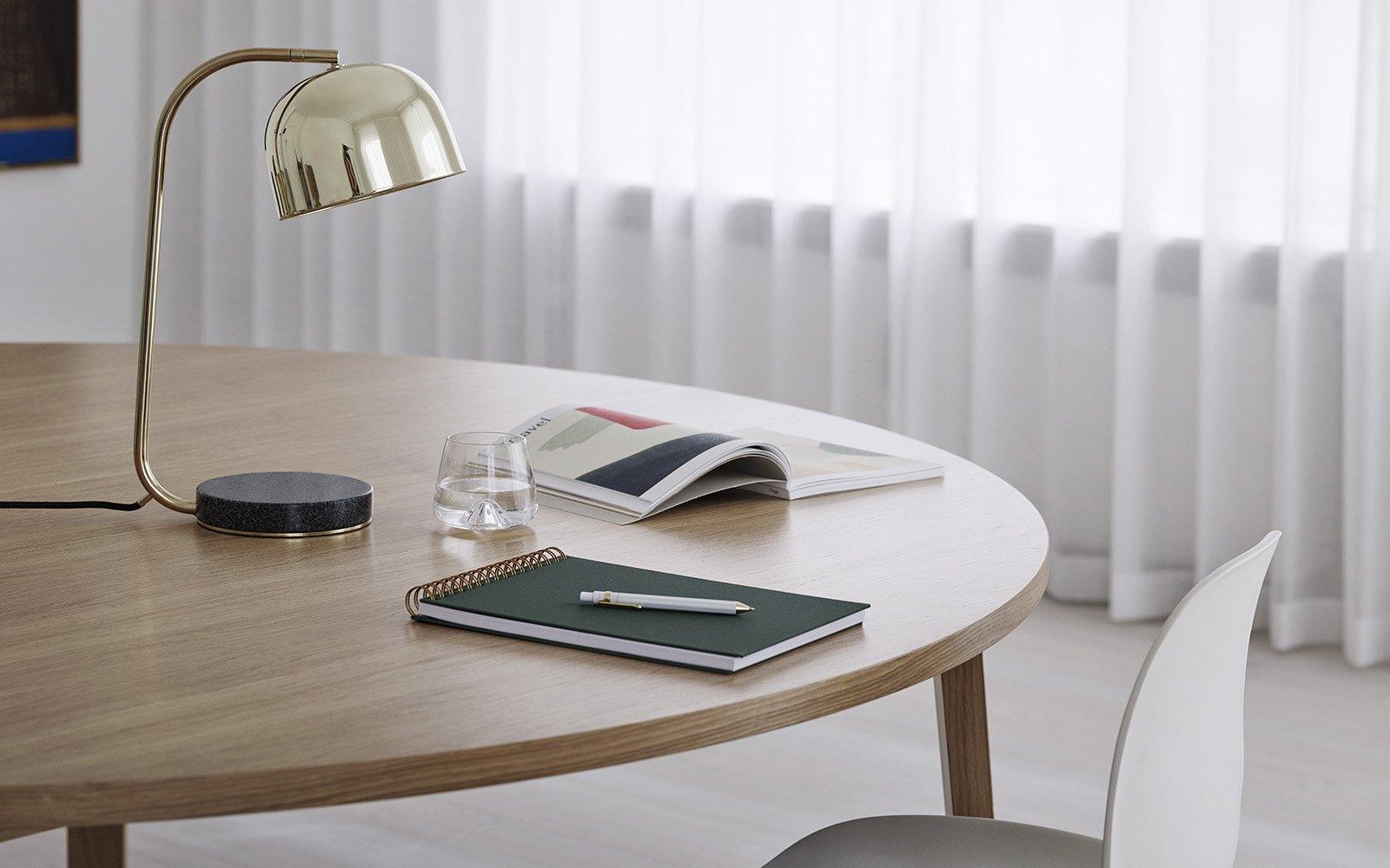 Grant Modern Marble Base Table Lamp with Adjustable Tilt Metal Shade for Bedside and Living Room