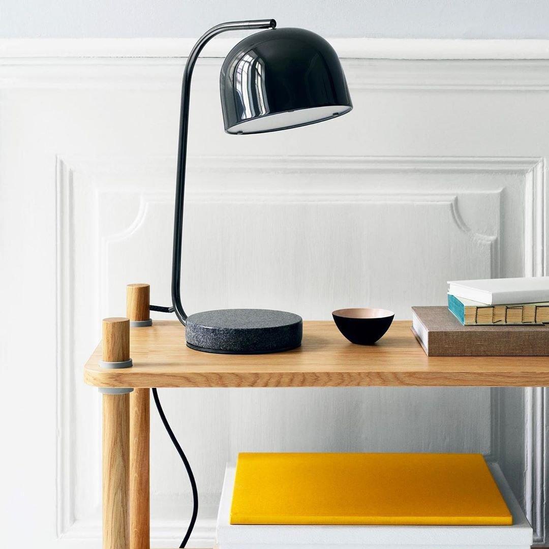 Grant Modern Marble Base Table Lamp with Adjustable Tilt Metal Shade for Bedside and Living Room