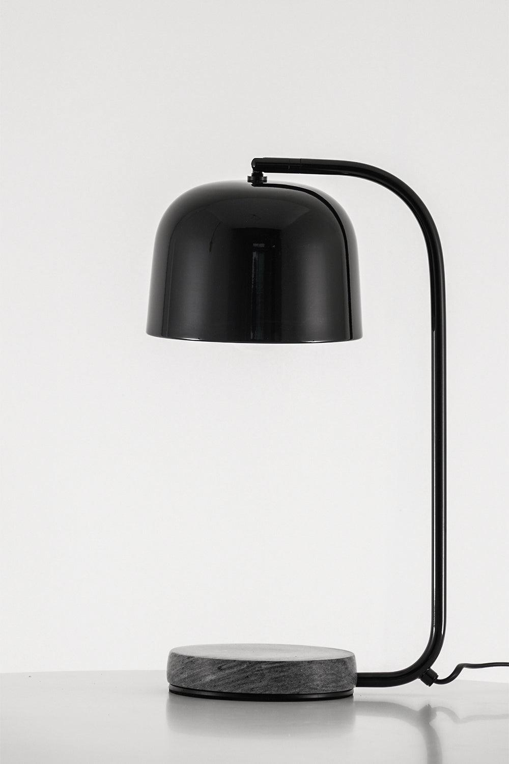 Grant Modern Marble Base Table Lamp with Adjustable Tilt Metal Shade for Bedside and Living Room