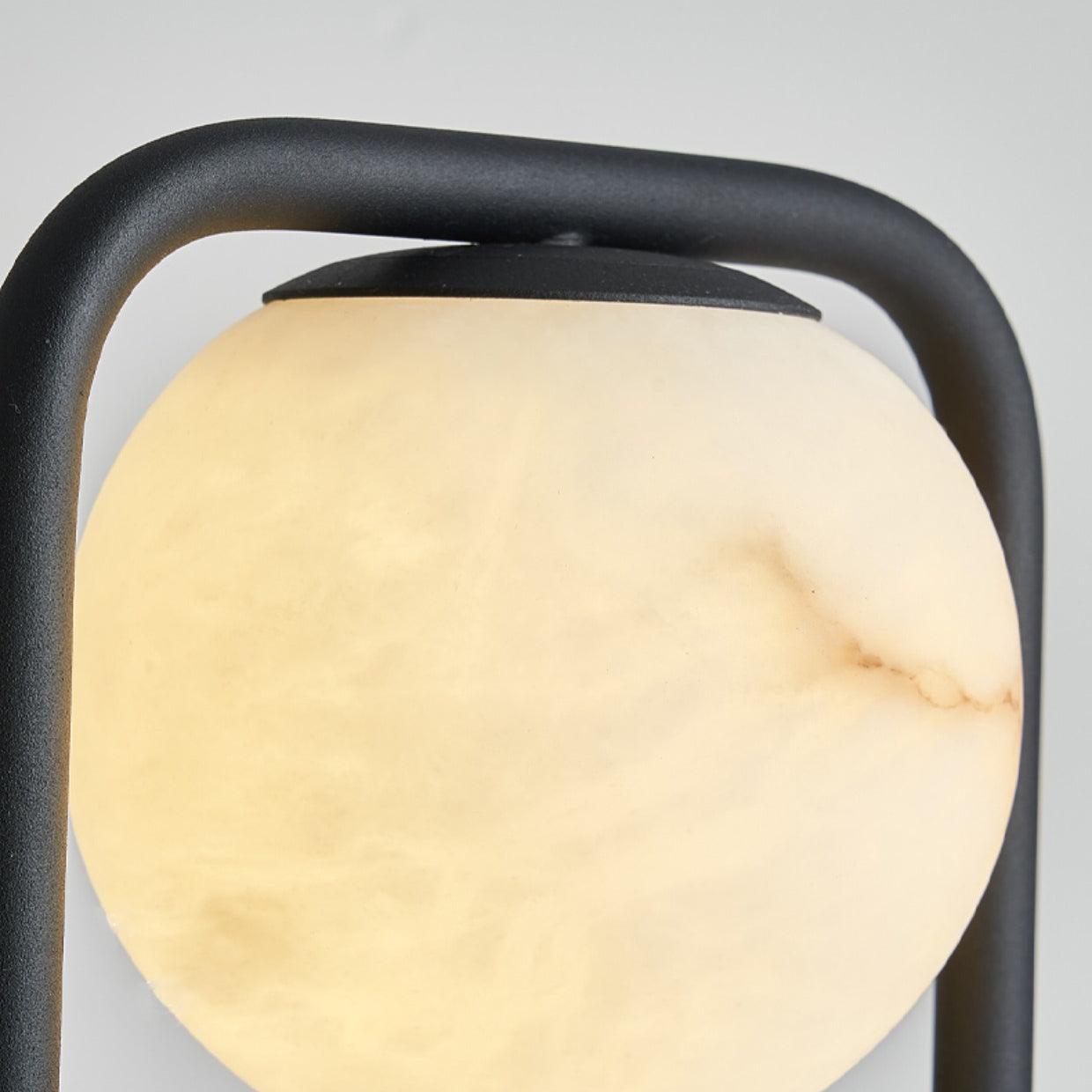 Geometric Alabaster Accent Desk Lamp with Downward Spotlight for Indoor Decor