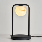 Geometric Alabaster Accent Desk Lamp with Downward Spotlight for Indoor Decor