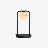 Geometric Alabaster Accent Desk Lamp with Downward Spotlight for Indoor Decor