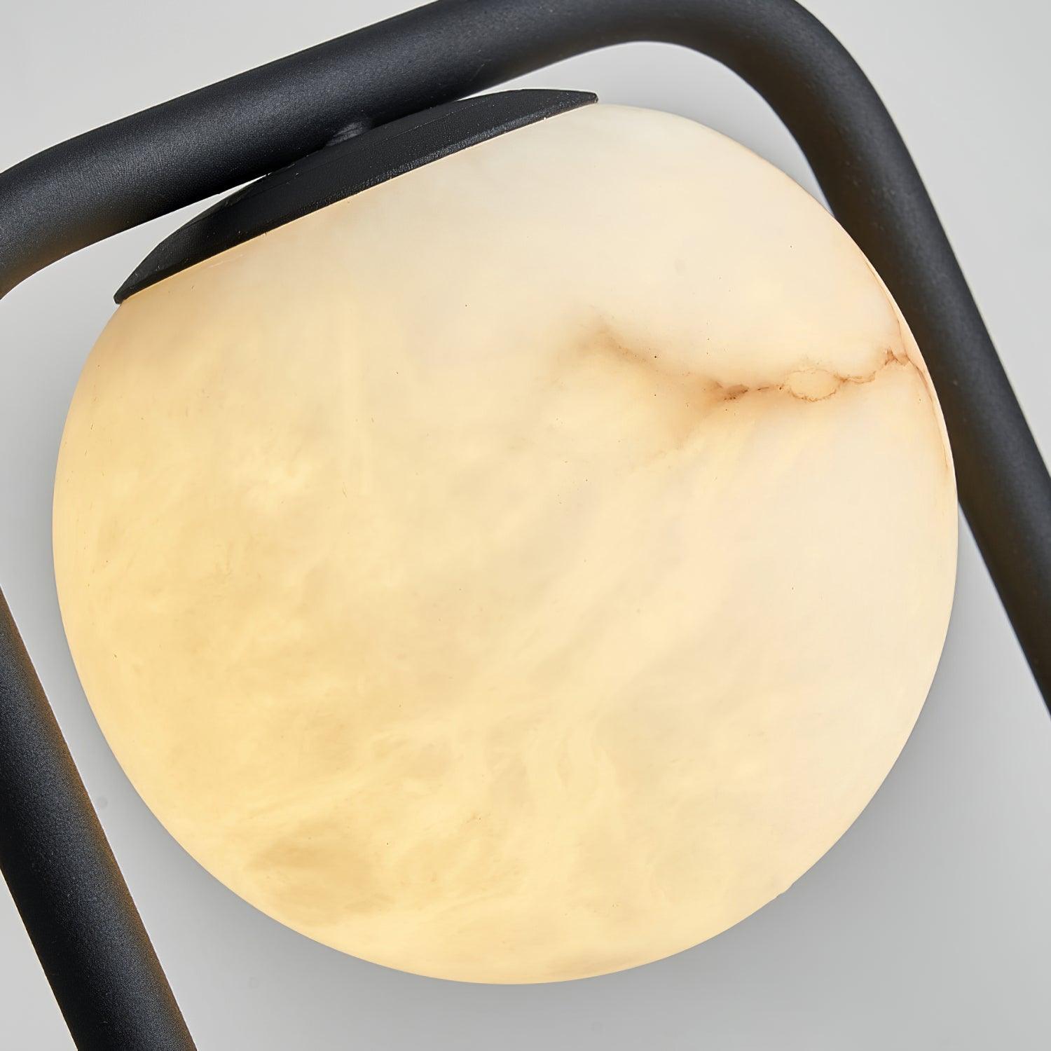 Geometric Alabaster Accent Desk Lamp with Downward Spotlight for Indoor Decor