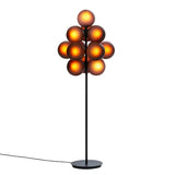 Modern Grape Cluster Glass Floor Lamp Matte Black Tall Standing Light for Living Room