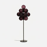 Modern Grape Cluster Glass Floor Lamp Matte Black Tall Standing Light for Living Room