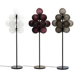 Modern Grape Cluster Glass Floor Lamp Matte Black Tall Standing Light for Living Room