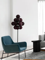 Modern Grape Cluster Glass Floor Lamp Matte Black Tall Standing Light for Living Room