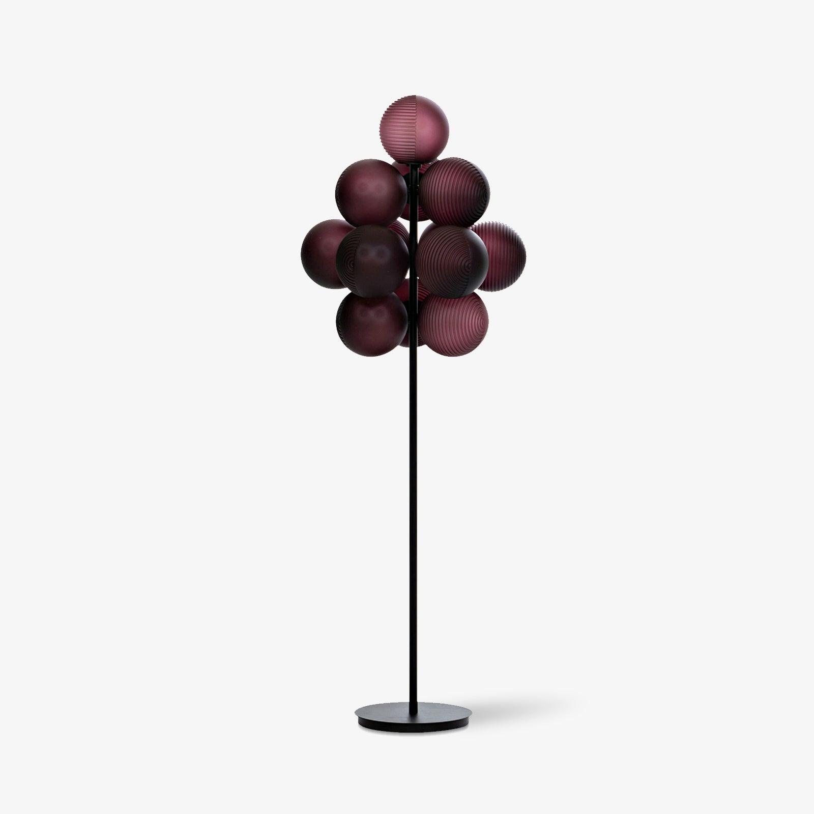 Modern Grape Cluster Glass Floor Lamp Matte Black Tall Standing Light for Living Room