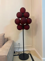 Modern Grape Cluster Glass Floor Lamp Matte Black Tall Standing Light for Living Room