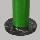 Modern Green Glass Ambient Floor Lamp with Marble Base and White Globe Shade