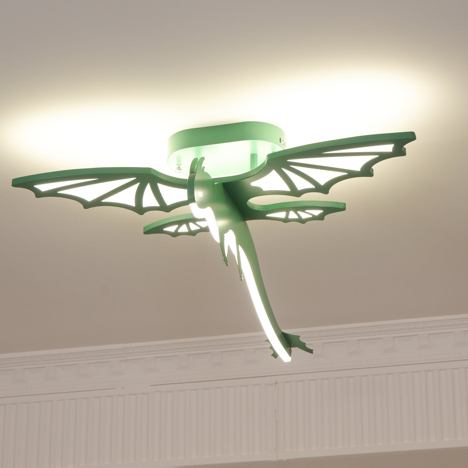 Modern Green Dinosaur Cartoon LED Ceiling Light for Childrens Room Decor