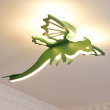 Modern Green Dinosaur Cartoon LED Ceiling Light for Childrens Room Decor