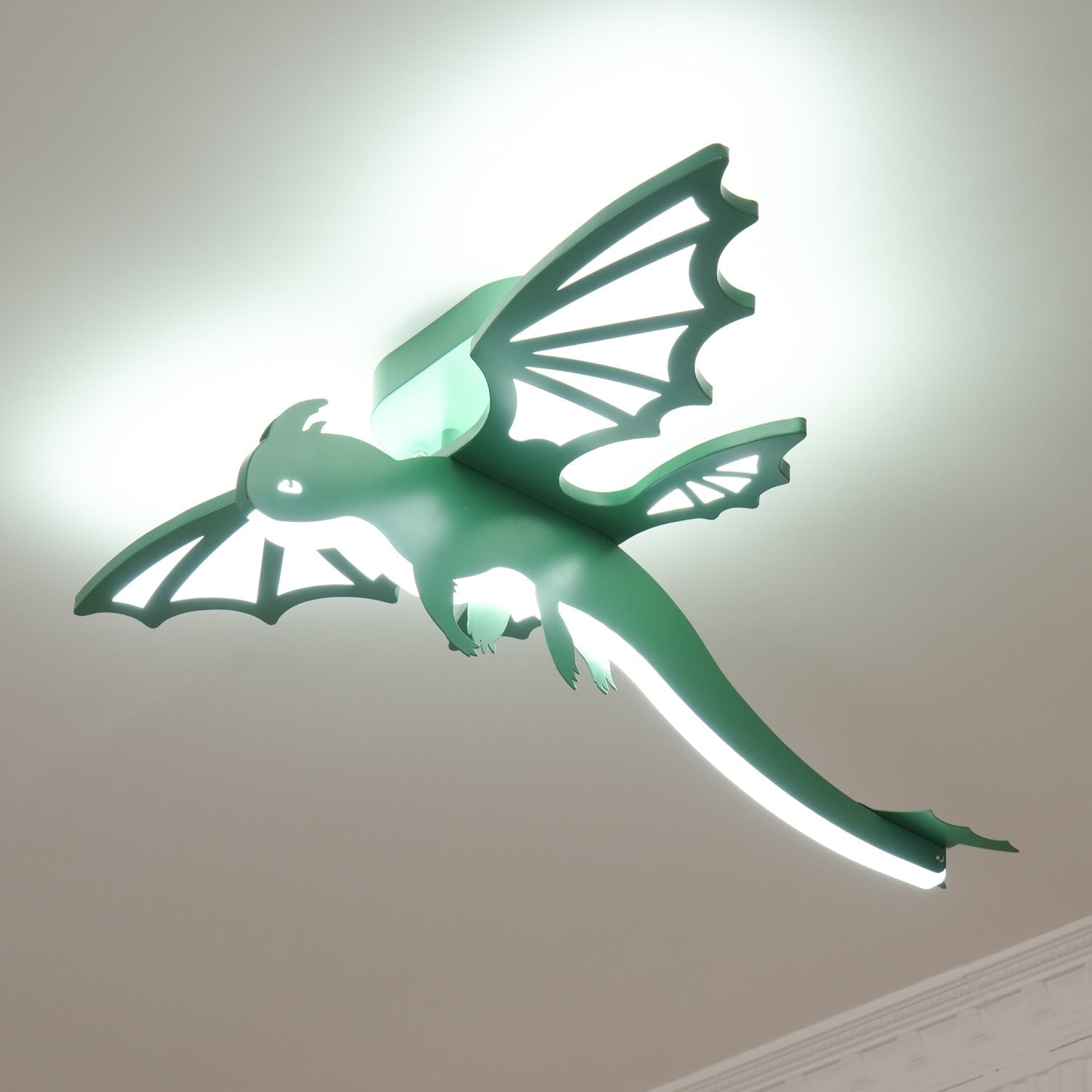 Modern Green Dinosaur Cartoon LED Ceiling Light for Childrens Room Decor