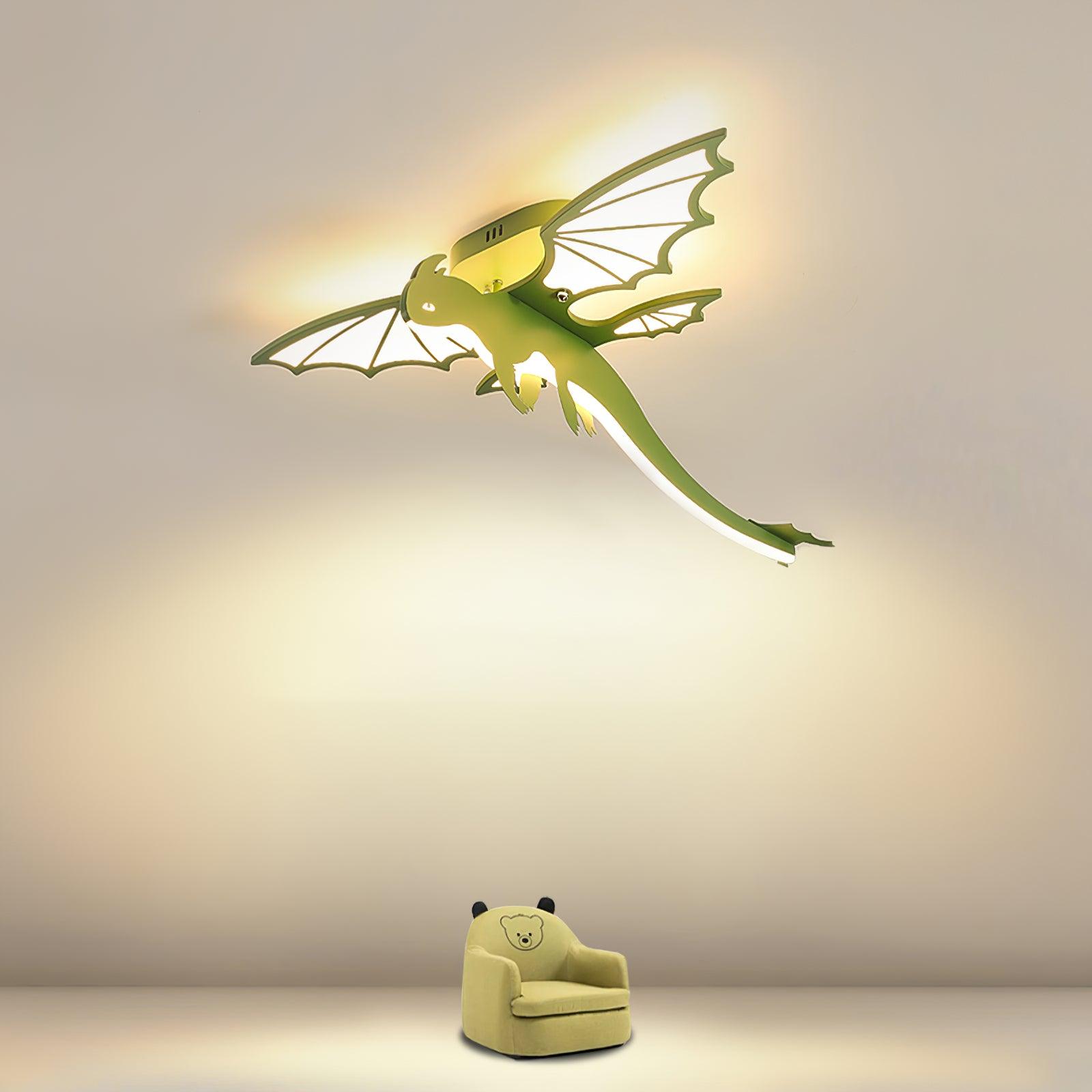 Modern Green Dinosaur Cartoon LED Ceiling Light for Childrens Room Decor
