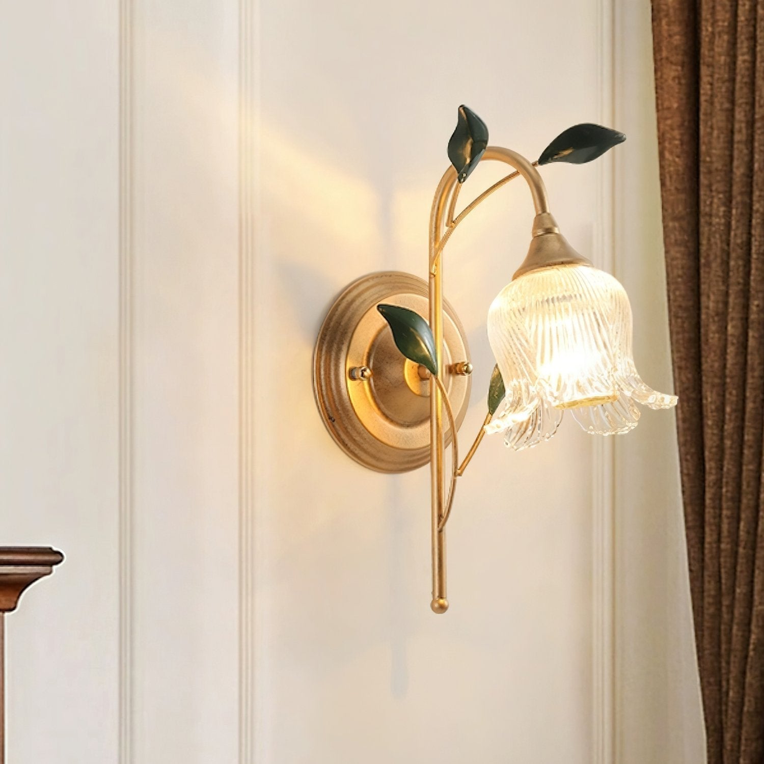 elegant-green-leaf-floral-sconce-wall-light-with-glass-petal-and-crystal-accents