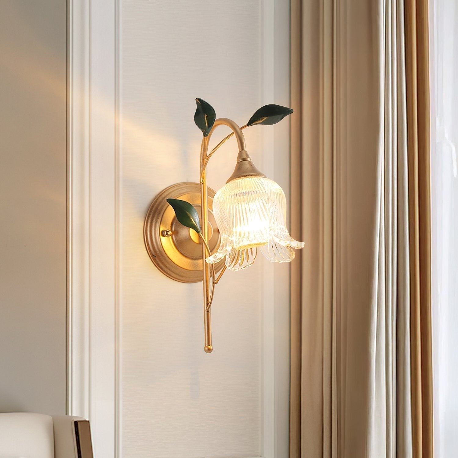 elegant-green-leaf-floral-sconce-wall-light-with-glass-petal-and-crystal-accents