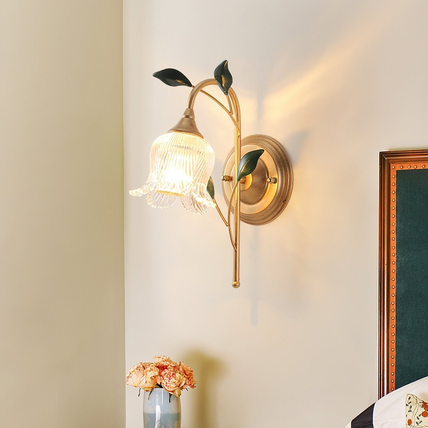 elegant-green-leaf-floral-sconce-wall-light-with-glass-petal-and-crystal-accents