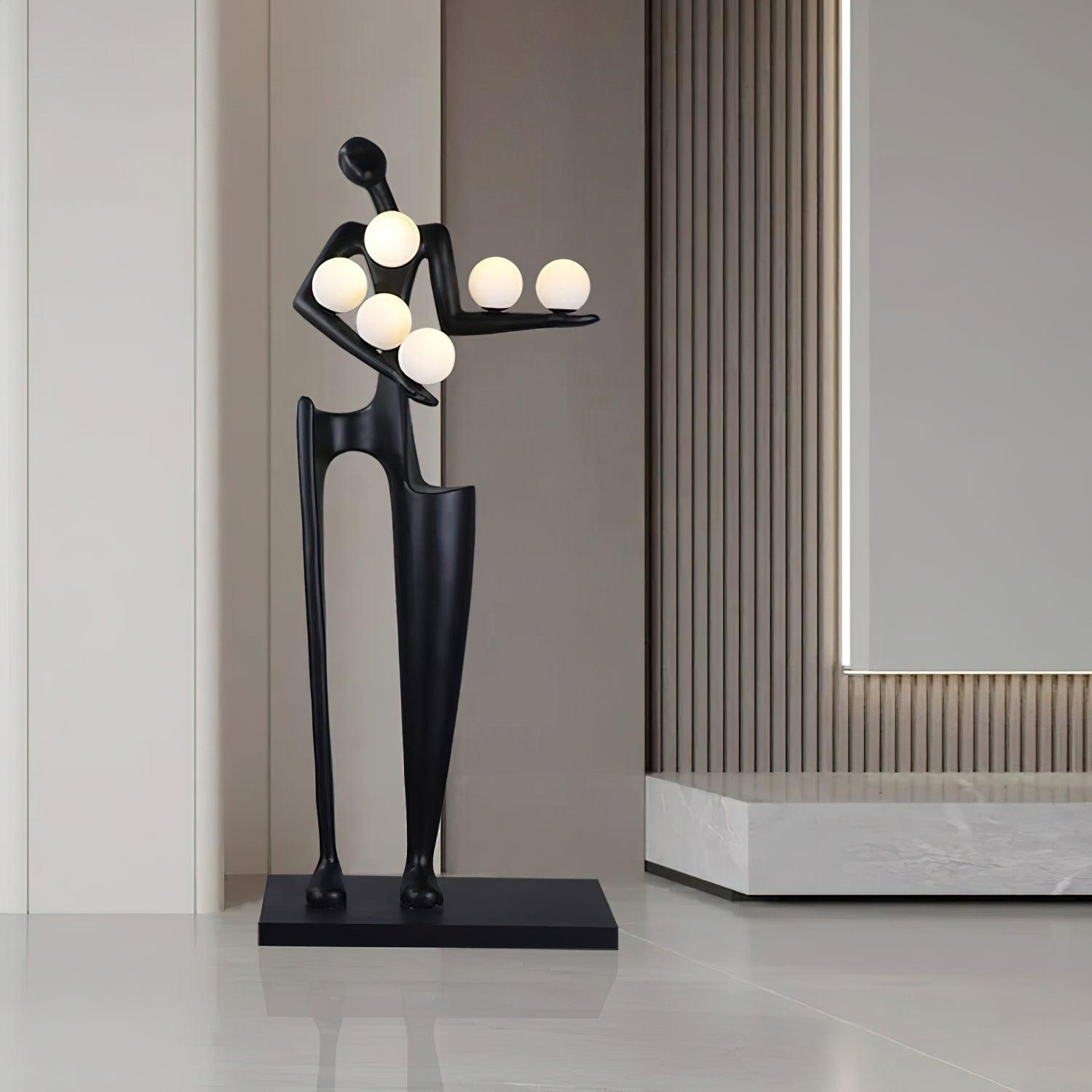 Abstract Human Sculpture Torchiere Floor Lamp Modern Art Guardian Standing Light for Contemporary Interiors