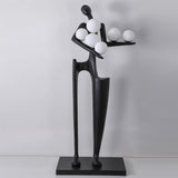Abstract Human Sculpture Torchiere Floor Lamp Modern Art Guardian Standing Light for Contemporary Interiors
