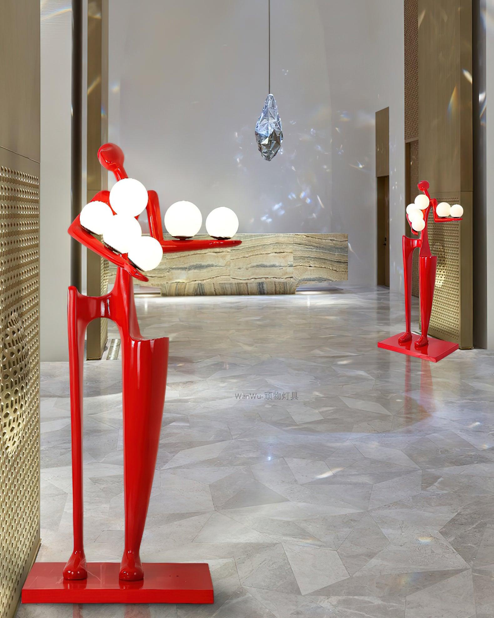 Abstract Human Sculpture Torchiere Floor Lamp Modern Art Guardian Standing Light for Contemporary Interiors
