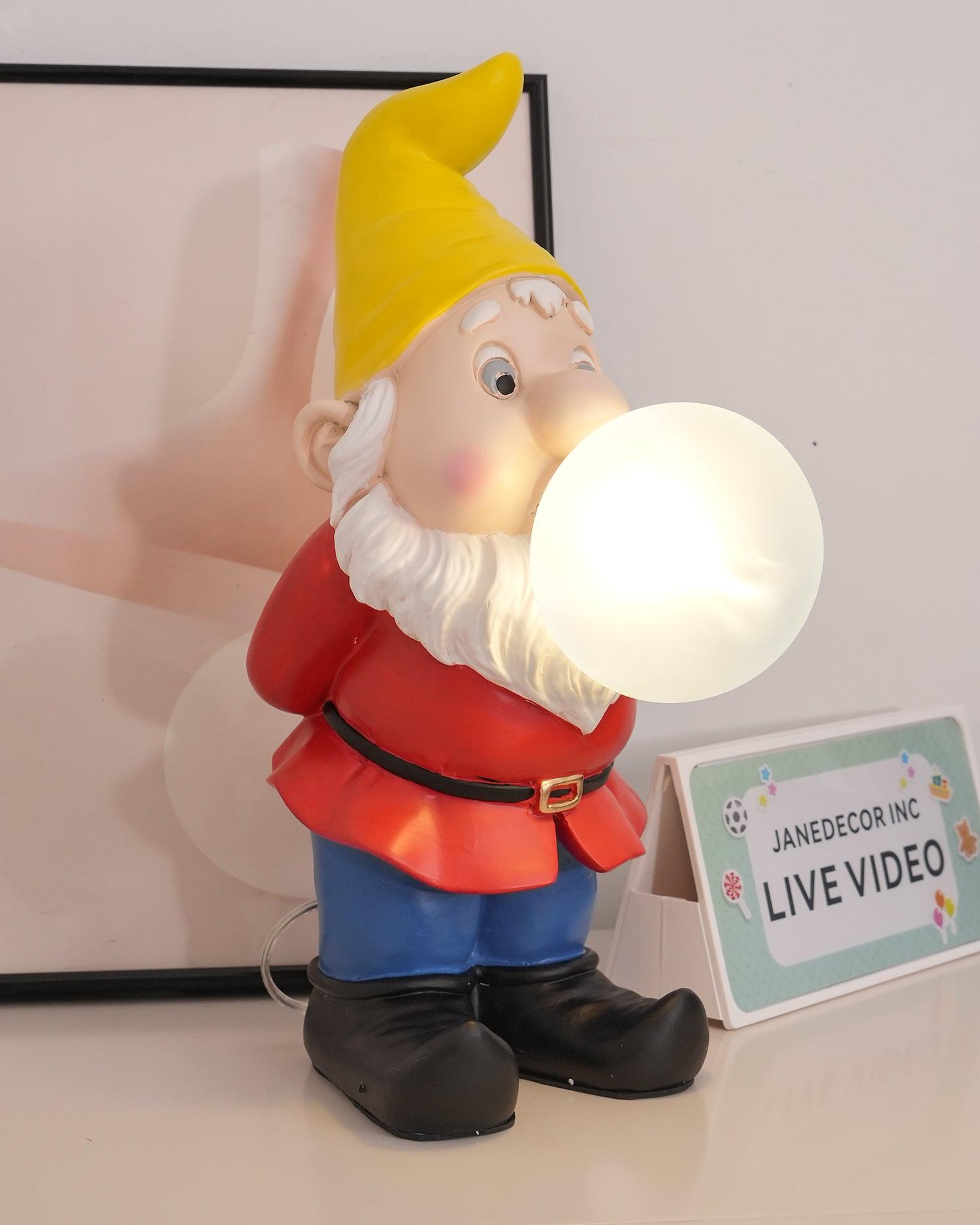 Modern Resin Dwarf Gummy Working Table Lamp with Glass Bubble for Desk Decor