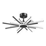 Modern Spiral LED Ceiling Fan with Dimmable Light Fixture and Silent Motor in Black and Gold