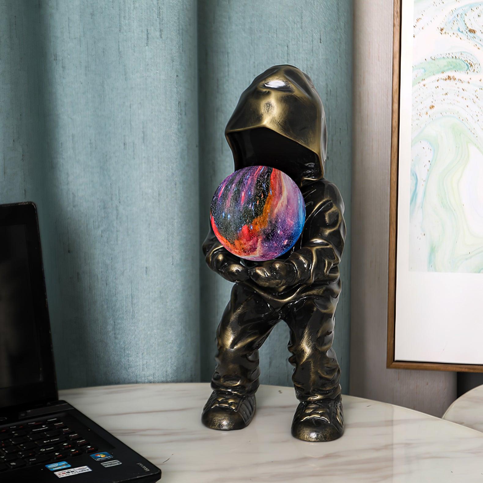 Modern Hacker Planet Minimalist Resin Table Lamp for Contemporary Home Office Decor