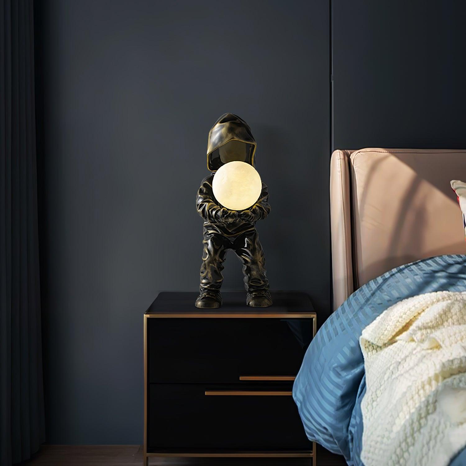 Modern Hacker Planet Minimalist Resin Table Lamp for Contemporary Home Office Decor