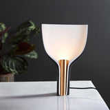 Modern Sculptural Half Funnel Bedside Table Lamp for Living Room Indirect Light