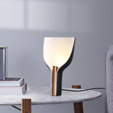 Modern Sculptural Half Funnel Bedside Table Lamp for Living Room Indirect Light