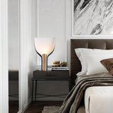 Modern Sculptural Half Funnel Bedside Table Lamp for Living Room Indirect Light