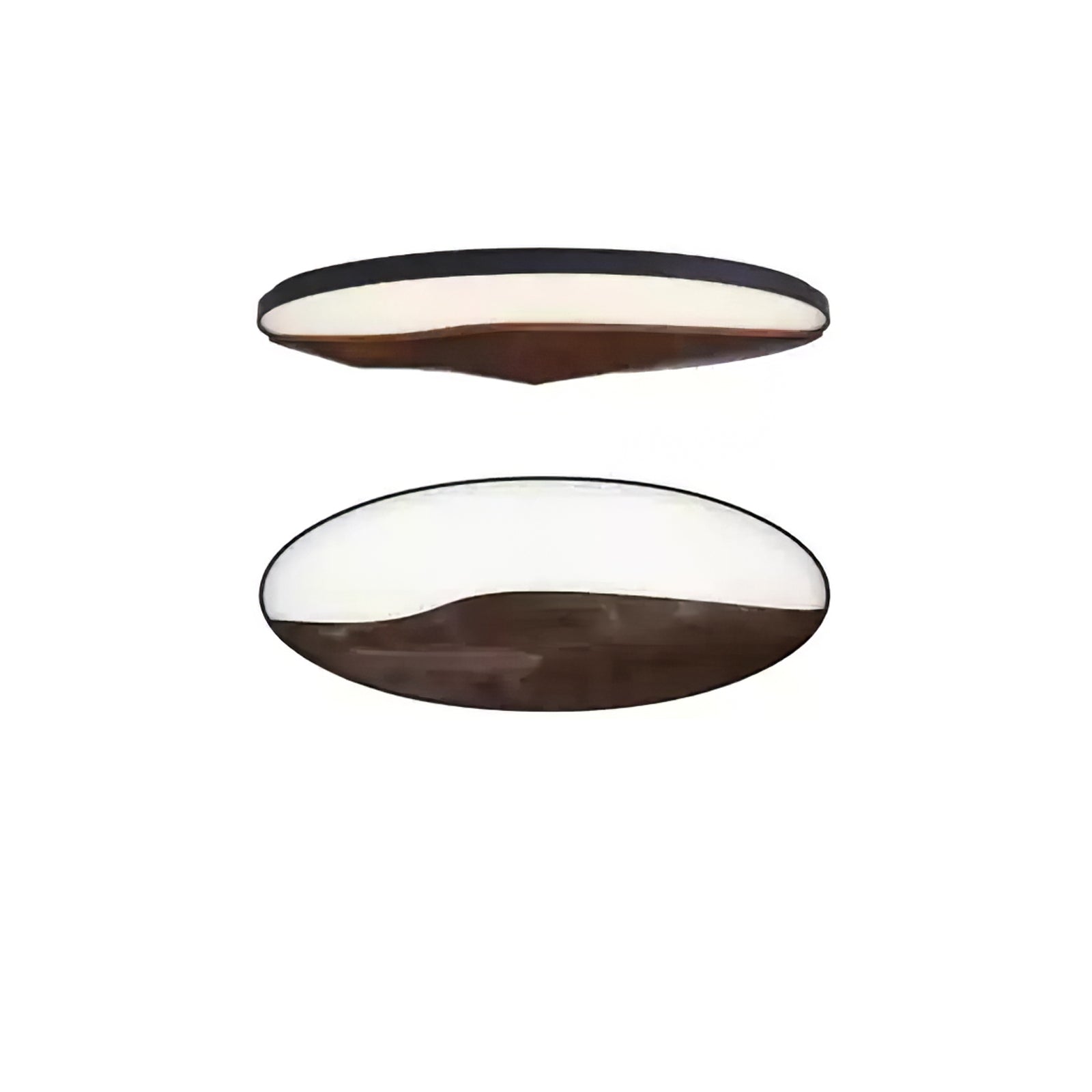 Minimalist Mountain Peak LED Flush Mount Ceiling Light with Wood Base and Acrylic Shade