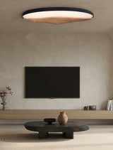 Minimalist Mountain Peak LED Flush Mount Ceiling Light with Wood Base and Acrylic Shade