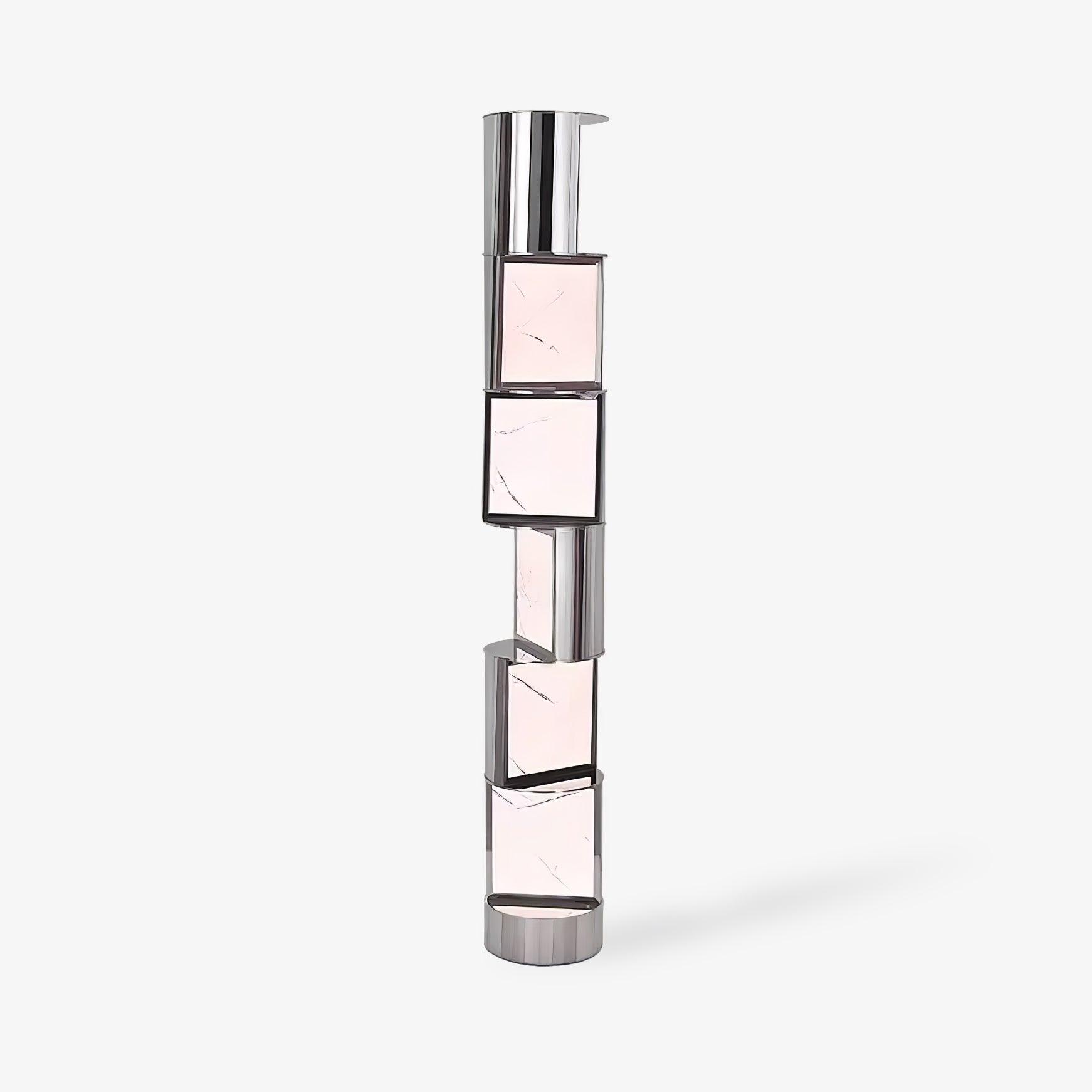 Modern Geometric Rotating Half Cylindrical LED Standing Floor Lamp for Indoor Lighting