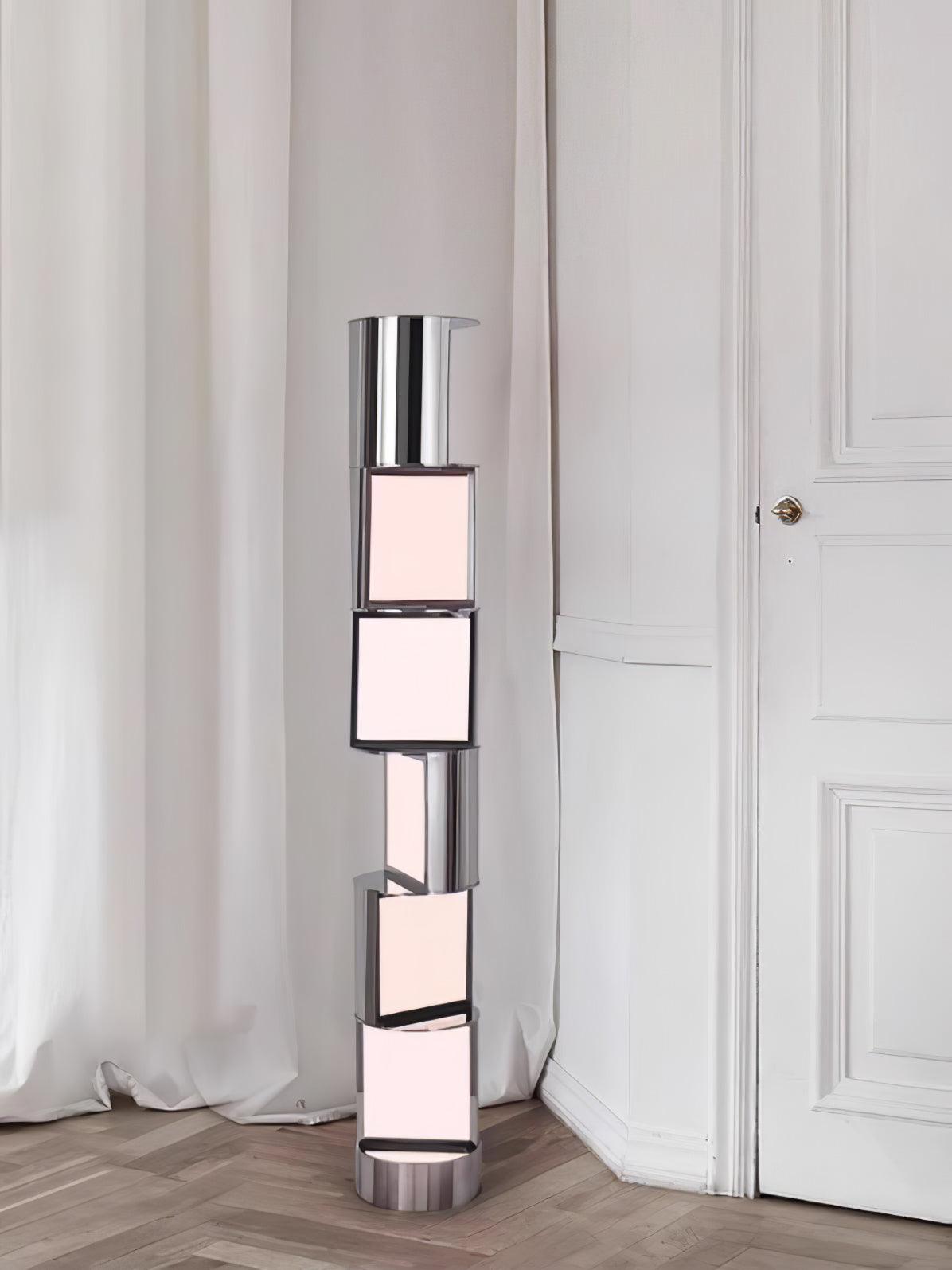 Modern Geometric Rotating Half Cylindrical LED Standing Floor Lamp for Indoor Lighting