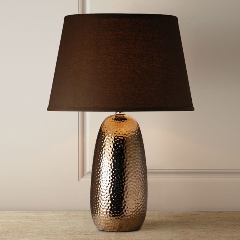 modern-bronze-hammered-ceramic-table-lamp-with-linen-shade-for-bedside-and-living-room