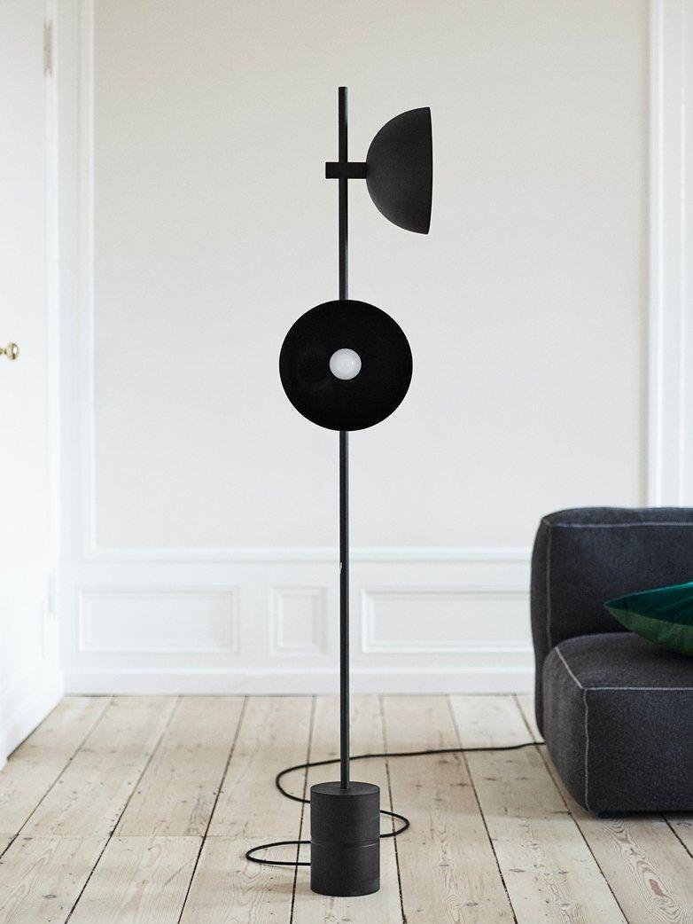 Modern Photographer Studio Standing Floor Lamp with Dual White Glass Shades