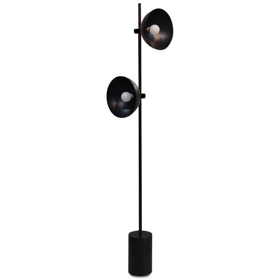 Modern Photographer Studio Standing Floor Lamp with Dual White Glass Shades