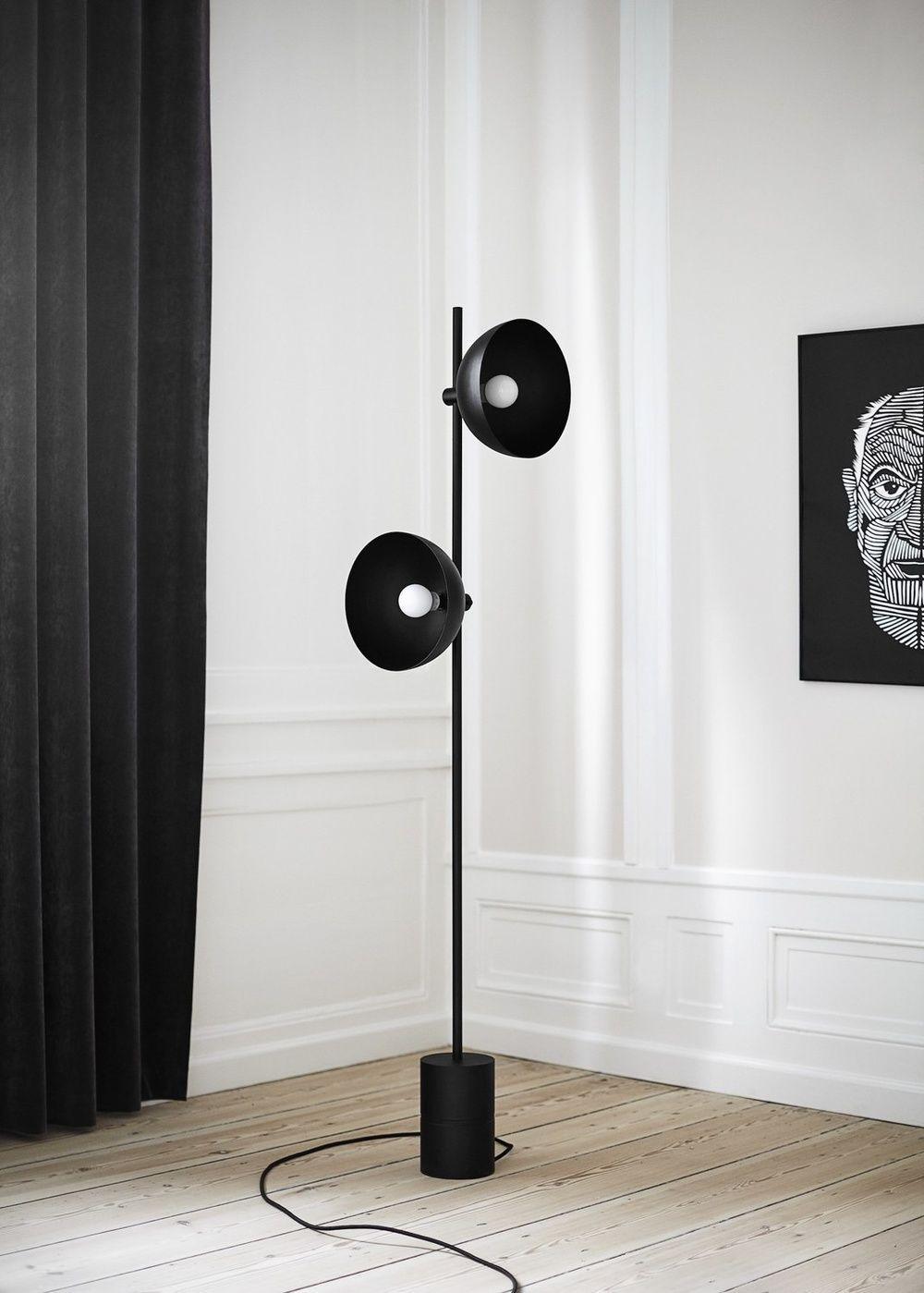 Modern Photographer Studio Standing Floor Lamp with Dual White Glass Shades