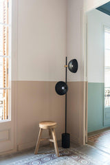 Modern Photographer Studio Standing Floor Lamp with Dual White Glass Shades