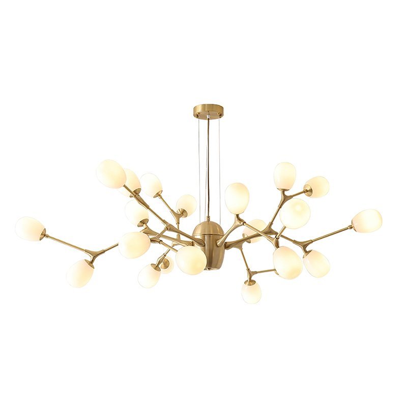 modern-brass-chandelier-with-pearl-glass-shades-and-elegant-curved-arms