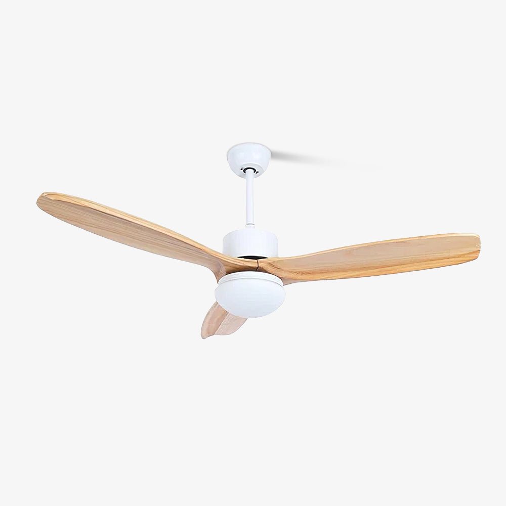 Modern LED Integrated Ceiling Fan with Wood Blades and Remote Control Light