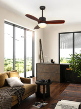 Modern LED Integrated Ceiling Fan with Wood Blades and Remote Control Light